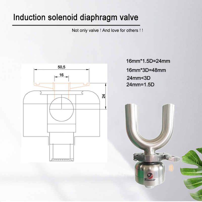 Purified water diaphragm induction valve